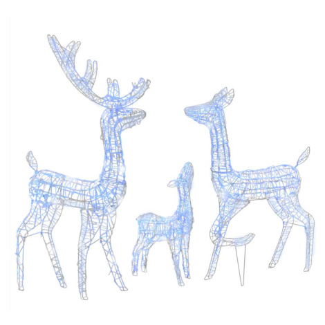 vidaXL Vánoční dekorace akrylová sobí rodinka 300 LED modrá