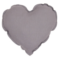 Cotton & Sweets Lněný polštář srdce tmavě šedá 44cm