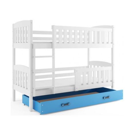 Dětská patrová postel KUBUS s úložným prostorem 80x190 cm - bílá BMS
