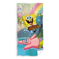 Carbotex Bavlněná froté osuška 70x140 cm - Sponge Bob Vodotrysk