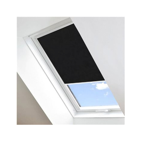 FOA Roleta Látková na střešní okna, Temně černá, LM 069, Bílý profil, š 62 cm, v 101,2 cm