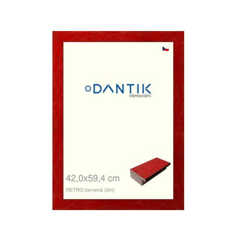 DANTIK rámeček 42 × 59,4, RETRO červený plexi čiré