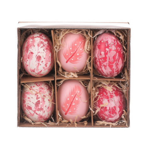Velikonoční dekorace Malovaná vajíčka, 6 ks, růžová Asko