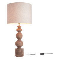 ÉCHECS Stolní lampa 72 cm - černá/přírodní