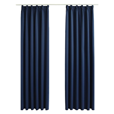 vidaXL Zatemňovací závěsy s háčky 2 ks modré 140 x 245 cm