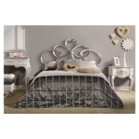 Estila Exkluzivní manželská postel Alegro s ozdobným stříbrným čelem 180x200