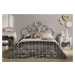 Estila Exkluzivní manželská postel Alegro s ozdobným stříbrným čelem 180x200