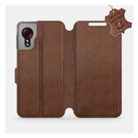 Kožené flip pouzdro Samsung Galaxy Xcover 5 - Hnědé - Brown Leather