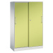 C+P Skříň s posuvnými dveřmi ASISTO, výška 1617 mm, šířka 1000 mm, světlá šedá/viridianová zelen