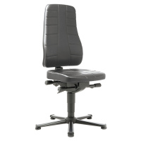 bimos Pracovní otočná židle All-in-One, s podlahovými patkami, koženka, černá