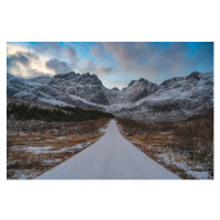 Fotografie Scenic road covered with snow in, Marco Bottigelli, 40 × 26.7 cm