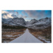 Fotografie Scenic road covered with snow in, © Marco Bottigelli, 40 × 26.7 cm