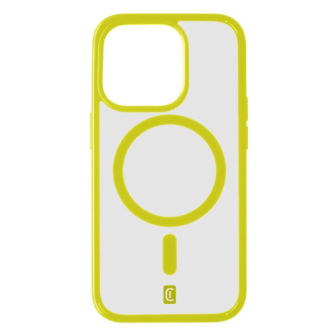 Cellularline POP MAG zadní kryt s MagSafe Apple iPhone 15 Pro čirý/limetkový