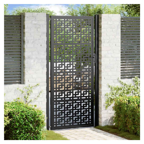 vidaXL Zahradní branka černá 100 x 200 cm ocelová křížová