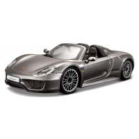 Bburago porsche 918 spyder šedá metalíza 1:24