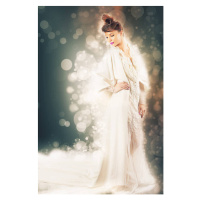 Fotografie Beauty fashion model dressed in white, Pilin_Petunyia, 26.7 × 40 cm