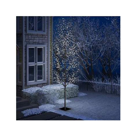 Vánoční strom 1200 LED chladné bílé světlo třešňový květ 400 cm SHUMEE