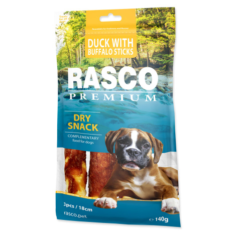 Rasco Premium Bůvolí tyčinky obalené kachním 3 ks 18 cm 140 g