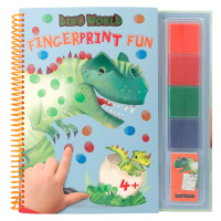 Dino World, 3500969, Fingerprint fun, omalovánky s prstovými barvami, dinosauři