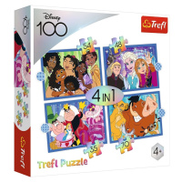 Puzzle 4v1 - Šťastný svět Disney / Disney 100