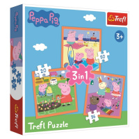 Puzzle Prasátko Peppa Úžasné nápady 3v1