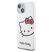 Zadní kryt Hello Kitty IML Head Logo pro Apple iPhone 15, bílá