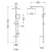 MEXEN/S Q33 černá sprchový sloup 798333395-70