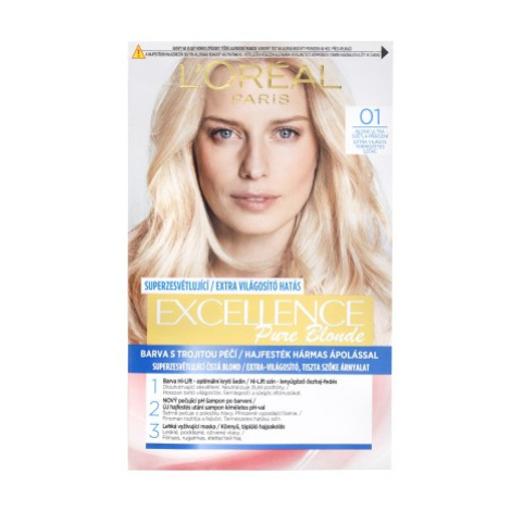 L'Oréal Paris Excellence Créme permanentní barva na vlasy 01 - blond ultra světlá přírodní, 72+4