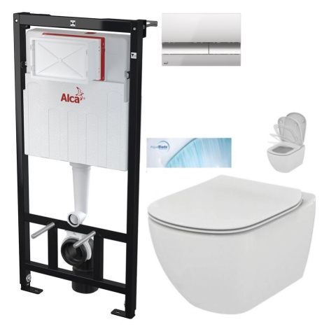 ALCADRAIN Sádromodul předstěnový instalační systém s chromovým tlačítkem M1721 + WC Ideal Standa AKCE/SET/ALCA