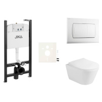 Cenově zvýhodněný závěsný WC set Jika do lehkých stěn / předstěnová montáž+ WC Glacera Ava SIKOJ