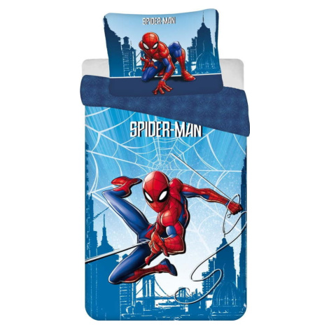 Modré bavlněné dětské povlečení na jednolůžko 140x200 cm Spider-man "Blue" – Jerry Fabrics