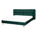 BELIANI postel SENLIS 160 × 200 cm, sametová, tmavě zelená