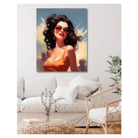 Obrazy na stěnu - Veselá dívka Rozměr: 80x100 cm, Rámování: vypnuté plátno na rám
