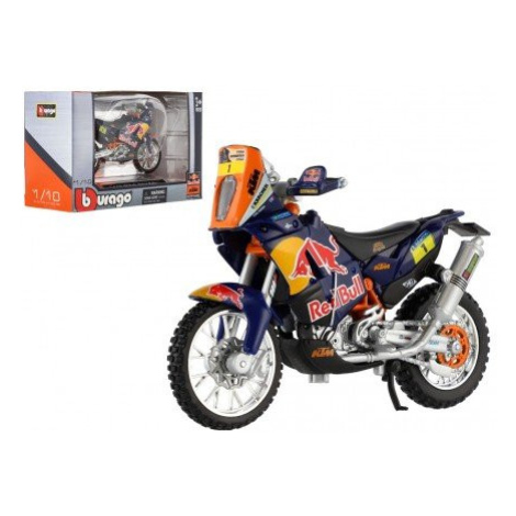 Motorka Bburago KTM 450 Rally (Dakar Rally)  kov/plast 12cm v krabičce 17x11x7cm