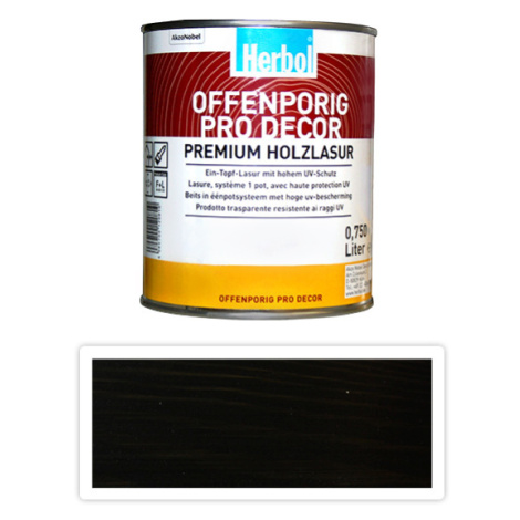 HERBOL Offenporig Pro Decor - univerzální lazura na dřevo 0.75 l Eben 9410