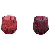 Sada 2 červených skleněných svícnů na čajovou svíčku Ego Dekor, ø 7 cm