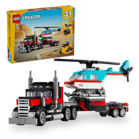LEGO® Náklaďák s plochou korbou a helikoptéra 31146