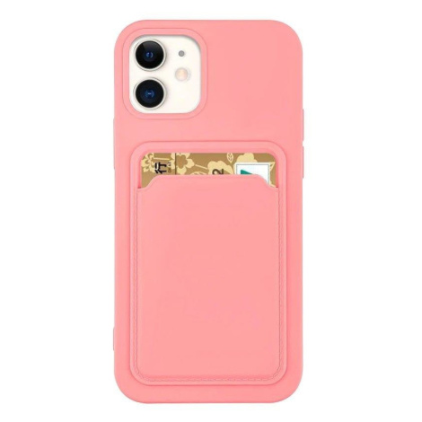 Silikonové pouzdro s kapsou na iPhone 13 Pro 6.1" pink
