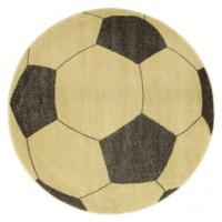 Koberec Lima G758A Football, žlutý / grafitový kruh