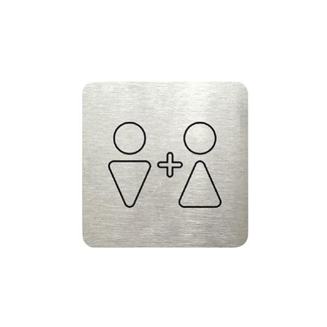 Accept Piktogram "WC muži, ženy VI" (80 × 80 mm) (stříbrná tabulka - černý tisk bez rámečku)