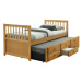 Dětská postel s přistýlkou, 90x200, dub, AUSTIN NEW