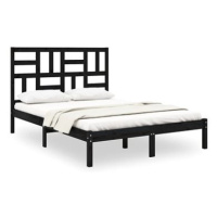 Rám postele černý masivní dřevo 120 × 200 cm, 3105949