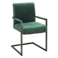 Ambia Home ŽIDLE S PODRUČKAMI, železo, samet, zelená, černá