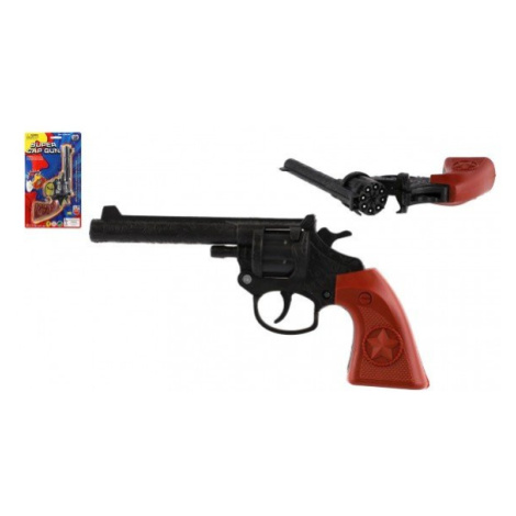 Revolver/pistole na kapsle 8 ran plast 20cm na kartě 15x25x3cm Teddies