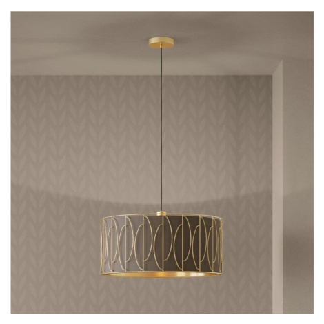 Eglo 390206 - Lustr na lanku COROJAL 1xE27/40W/230V zlatá/hnědá 390206