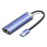 Vention 5-in-1 USB 3.0 to RJ45/3xUSB 3.0/USB-C Blue Aluminum Alloy Type