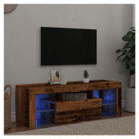 vidaXL TV stolek s LED old wood 120 x 36,5 x 40 cm kompozitní dřevo