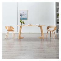 Jídelní židle krémová ohýbané dřevo a umělá kůže
