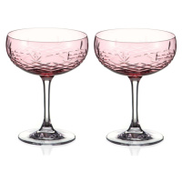 Diamante broušené sklenice na šampaňské Gatsby Crystal Pink 300 ml 2KS