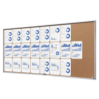 eurokraft pro Informační skříňka s posuvnými dveřmi, vnější š x v x h 2006 x 947 x 50 mm, korkov